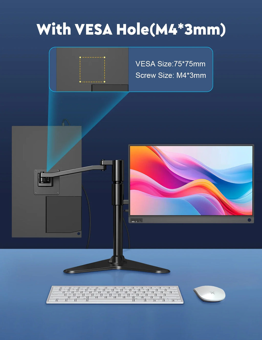 15.6 Inch Portable Monitor Full HD 1080P IPS USB-C Mini HDMI Display with Stand