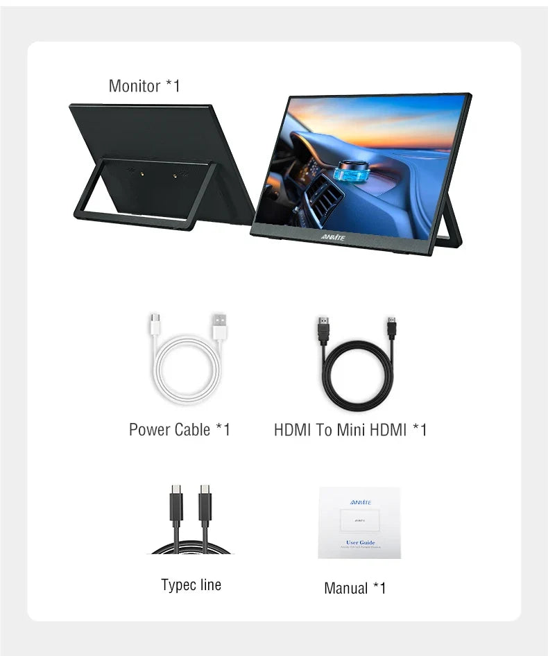 15.6" Portable Touchscreen Monitor 1080P HDR - Type-C HDMI Display for Laptop, PS5, Xbox & Switch