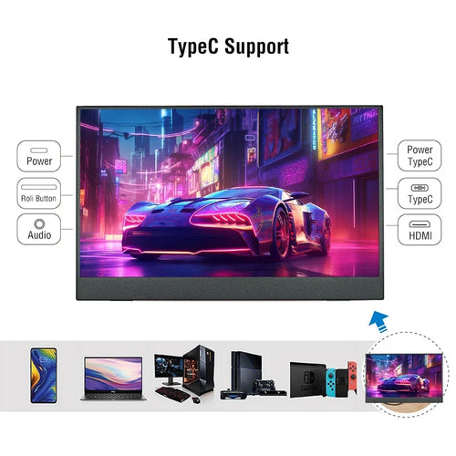 15.6" Portable Touchscreen Monitor 1080P HDR - Type-C HDMI Display for Laptop, PS5, Xbox & Switch