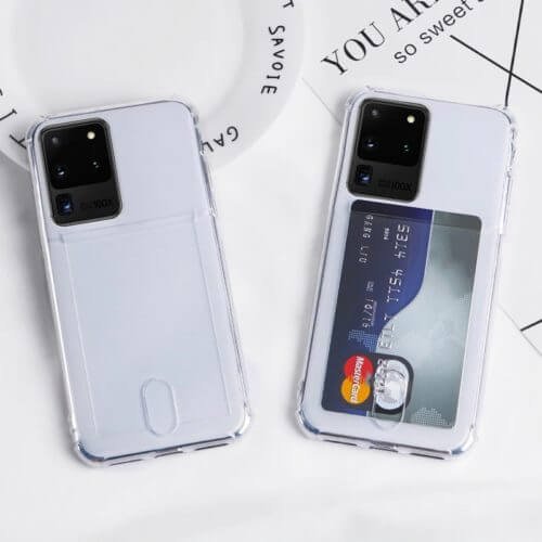 Soft TPU Clear Case With Card Slot - For Samsung S20 Ultra