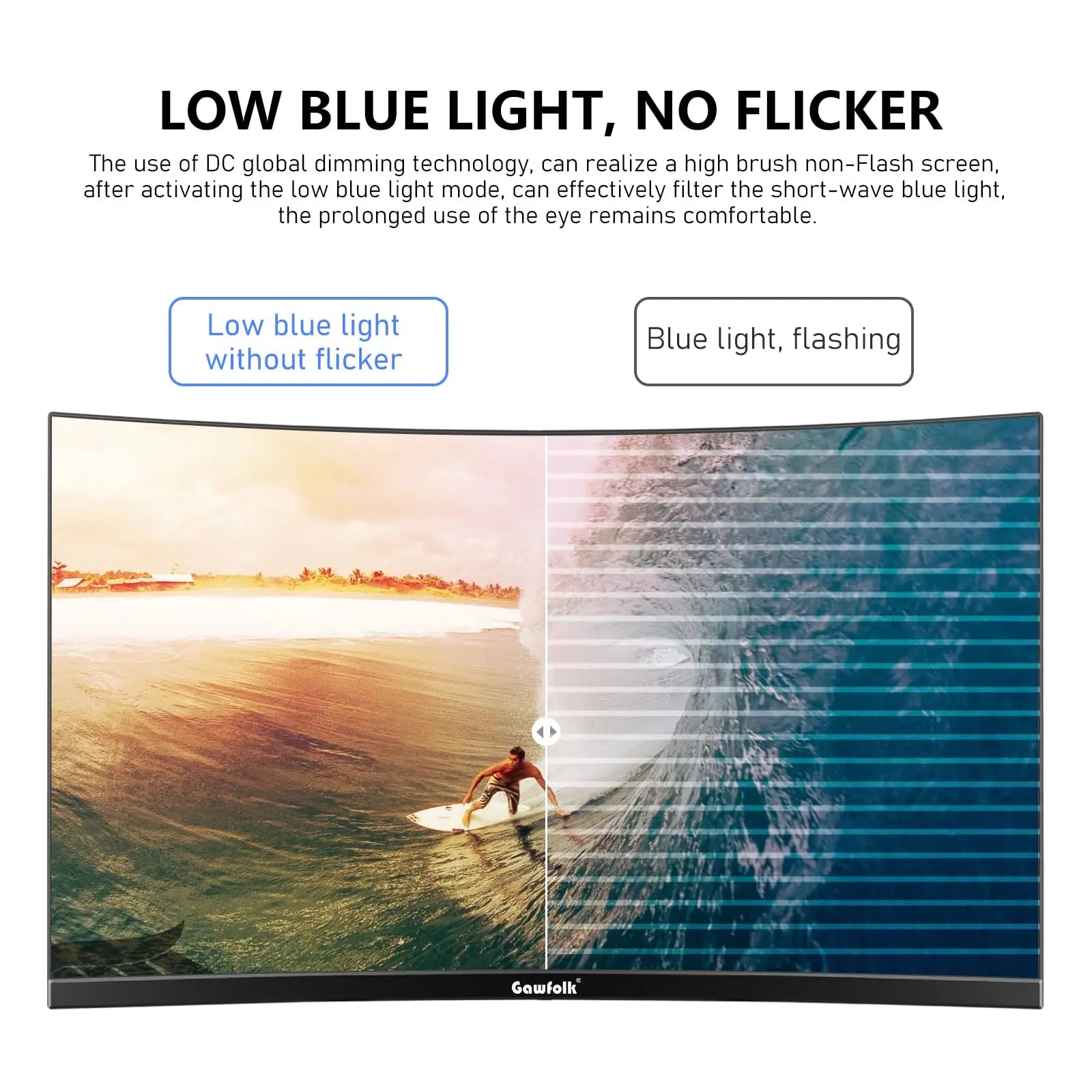 24.5 Inch Curved Gaming Monitor Full HD 1080P 120Hz Frameless Display Speakers