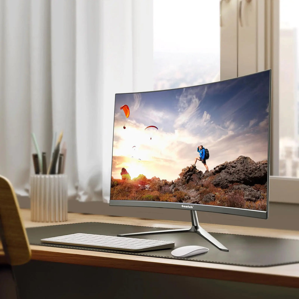 24.5 Inch Curved Gaming Monitor Full HD 1080P 120Hz Frameless Display Speakers