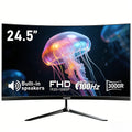 24.5 Inch Curved Gaming Monitor Full HD 1080P 120Hz Frameless Display Speakers