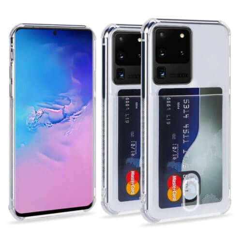 Soft TPU Clear Case With Card Slot - For Samsung S20 Ultra