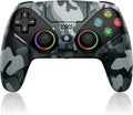 Dinosoo RGB Wireless Controller for PS5/Pro/Slim/PC, Bluetooth Gamepad with Back Paddles, Touchpad, Dual-Motor Vibration, 6-Axis Motion, Macro, Turbo with Speaker, 3.5mm Audio