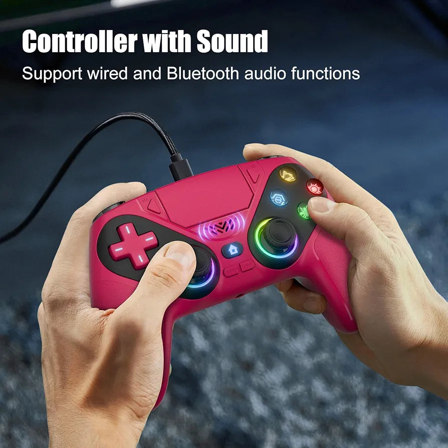 Nonbliep Wireless Controller for PS5/Slim/Pro/PC, Bluetooth Gamepad with Back Paddles, Speaker, Dual vibration, 6-Axis Sensor, Turbo, Macro, Touchpad and 3.5mm Audio Jack