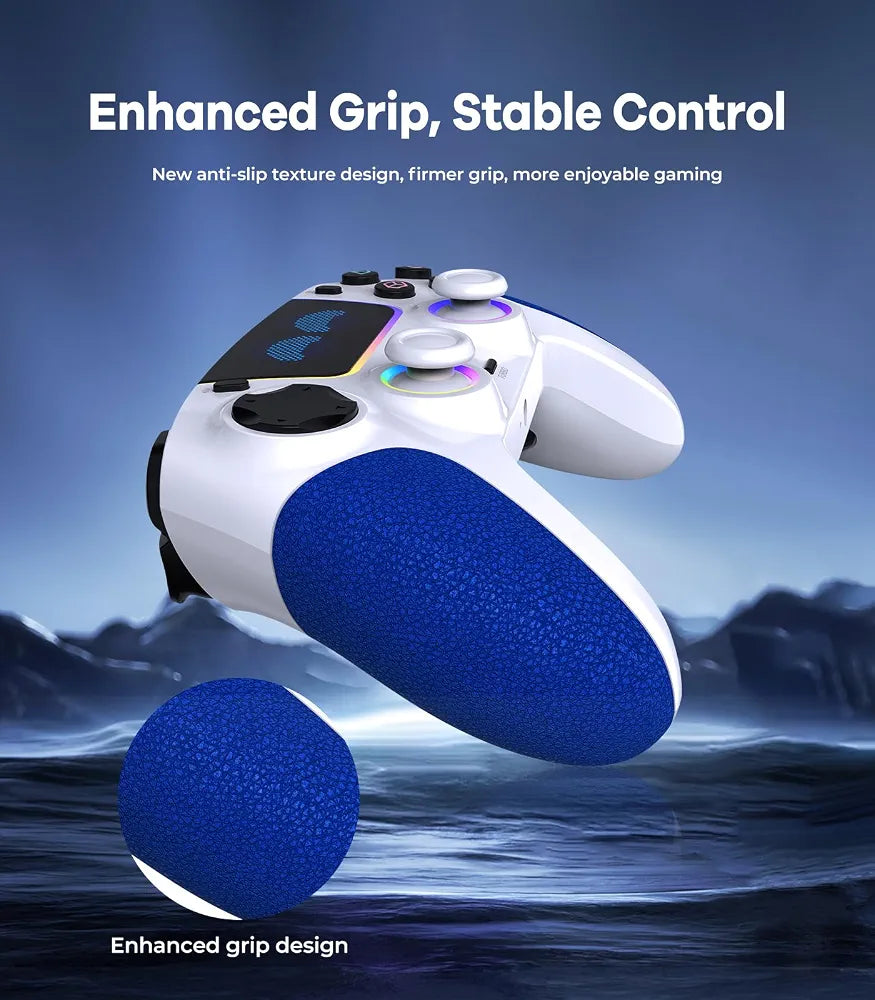 SFGSUP Wireless Pro Controller for PS5, PC, Mac, Steam Deck, Blue-White