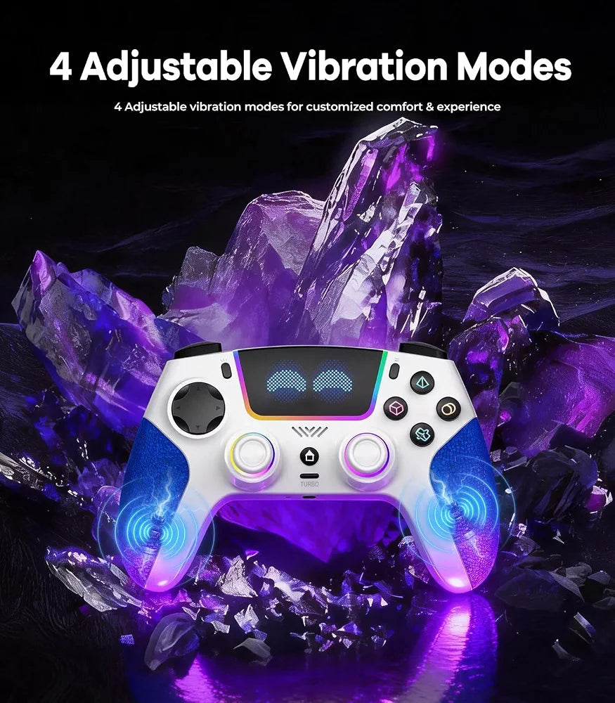 SFGSUP Wireless Pro Controller for PS5, PC, Mac, Steam Deck, Blue-White