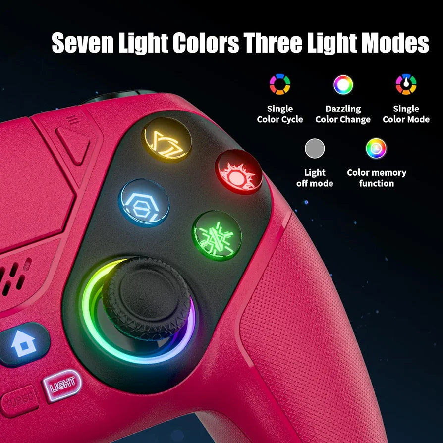 Nonbliep Wireless Controller for PS5/Slim/Pro/PC, Bluetooth Gamepad with Back Paddles, Speaker, Dual vibration, 6-Axis Sensor, Turbo, Macro, Touchpad and 3.5mm Audio Jack