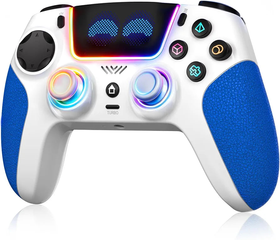 SFGSUP Wireless Pro Controller for PS5, PC, Mac, Steam Deck, Blue-White
