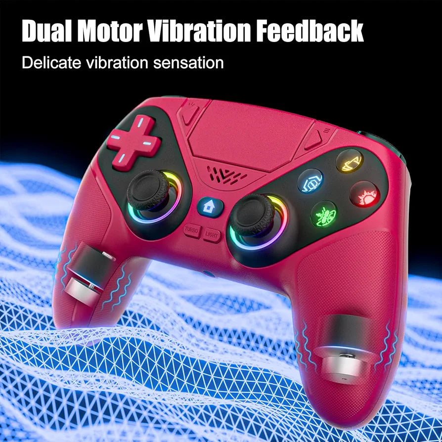 Nonbliep Wireless Controller for PS5/Slim/Pro/PC, Bluetooth Gamepad with Back Paddles, Speaker, Dual vibration, 6-Axis Sensor, Turbo, Macro, Touchpad and 3.5mm Audio Jack