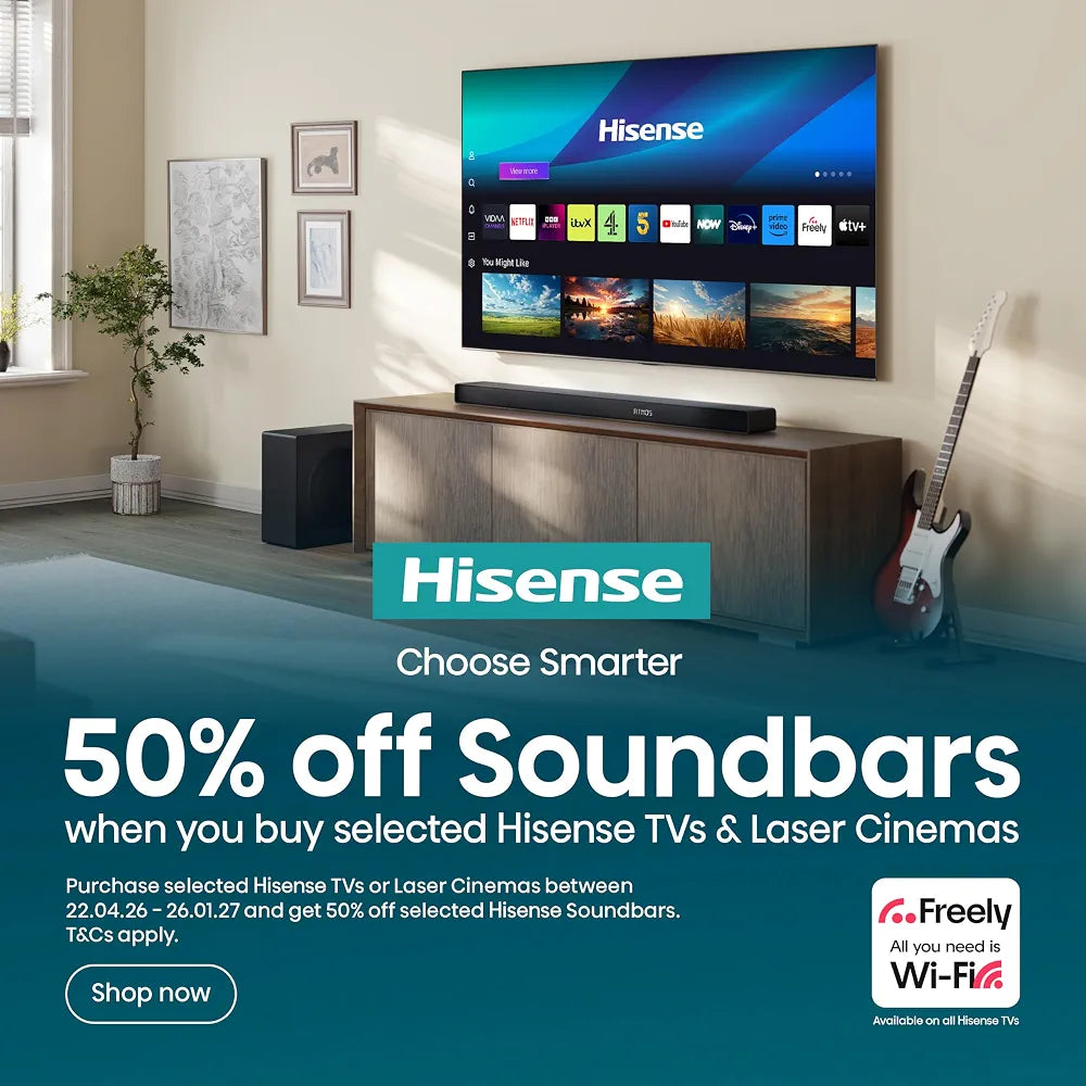Hisense 40" 40E4QTUK FHD LED TV with Freely - Direct Lit LED, Dolby Audio, Natural Colour Enhancer, Games Mode, Sports Mode with Freely, Disney +, YouTube, Netflix
