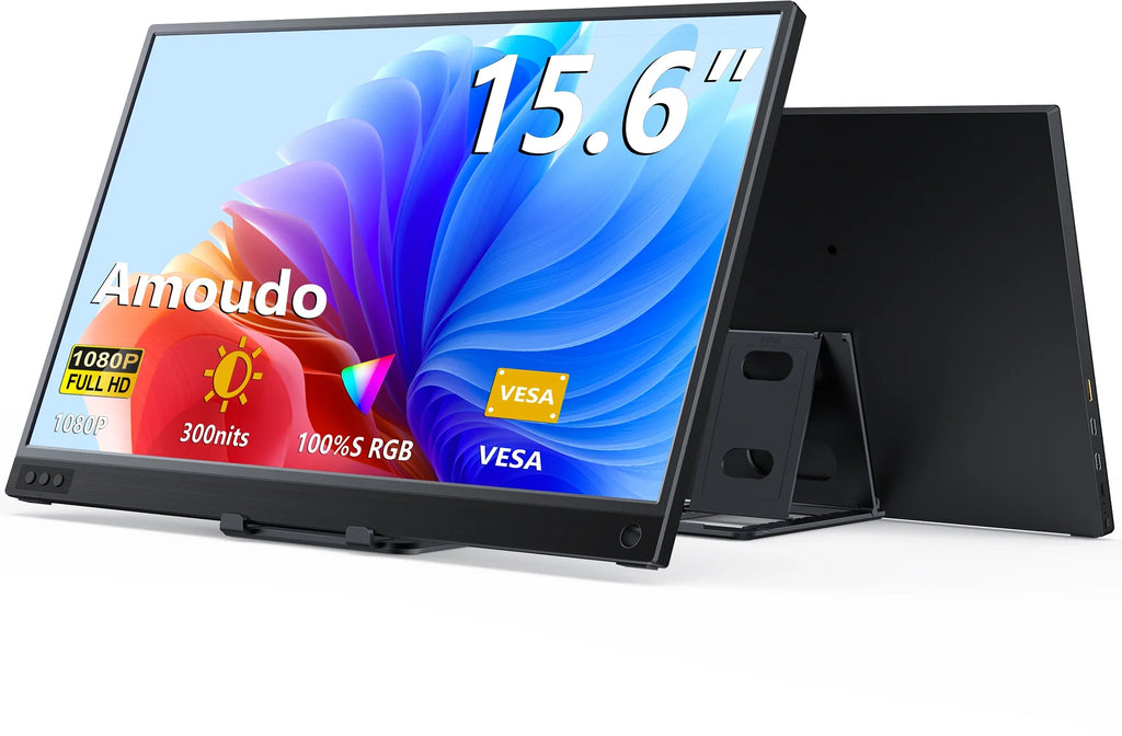 15.6" Portable Monitor - 1920x1080 IPS USB-C Mini HDMI Extend Display Screen