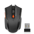 2.4G Wireless Black Mouse - 1600DPI Optical PC Computer Gaming USB Receiver