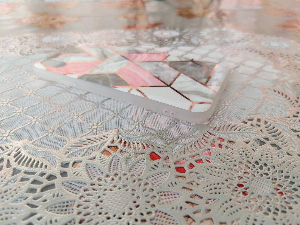 Marble Geometric TPU Coral Case - For iPhone X / Xs