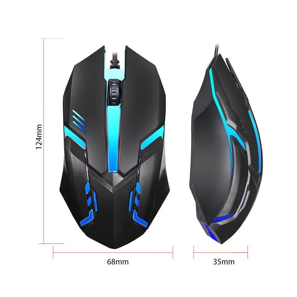 RGB Gaming Keyboard and Mouse Set USB LED for PC Laptop Illuminated Combo