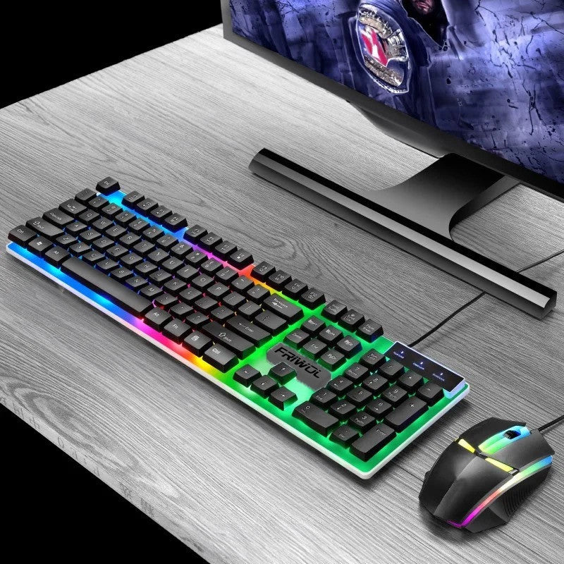 RGB Gaming Keyboard and Mouse Set USB LED for PC Laptop Illuminated Combo