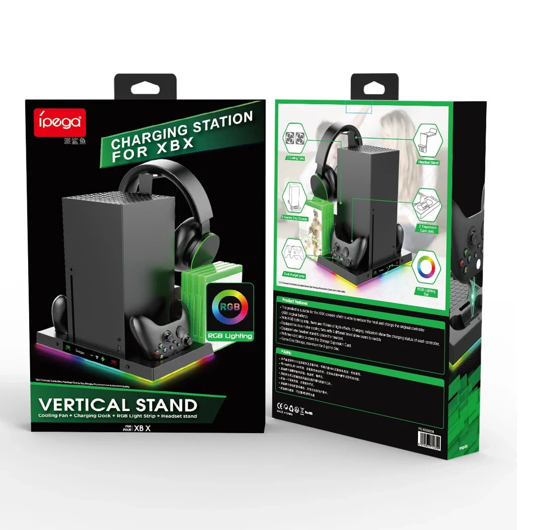 RGB Cooling Fan Stand & Charging Station for Xbox Series X Console & Controller