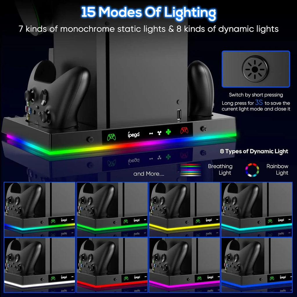 RGB Cooling Fan Stand & Charging Station for Xbox Series X Console & Controller