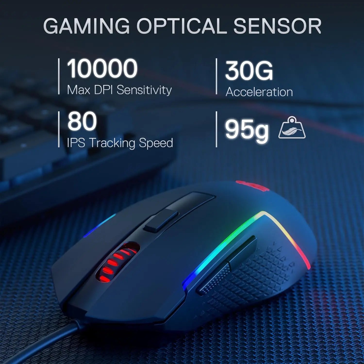 Redragon S141 Gaming Keyboard & Mouse Bundle - RGB Membrane Keyboard and Mouse