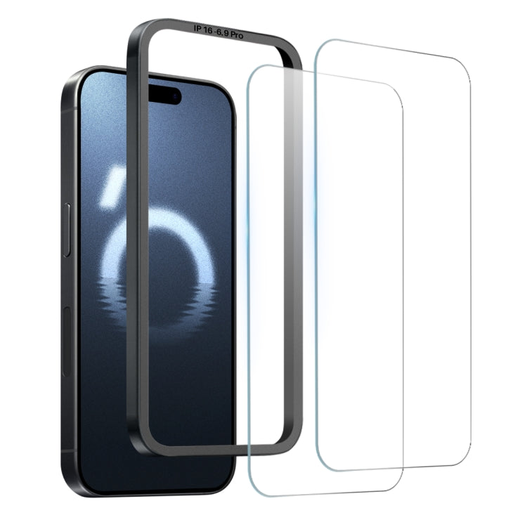 NORTHJO 2pcs Tempered Glass Film with Installation Frame - For iPhone 16 Pro Max