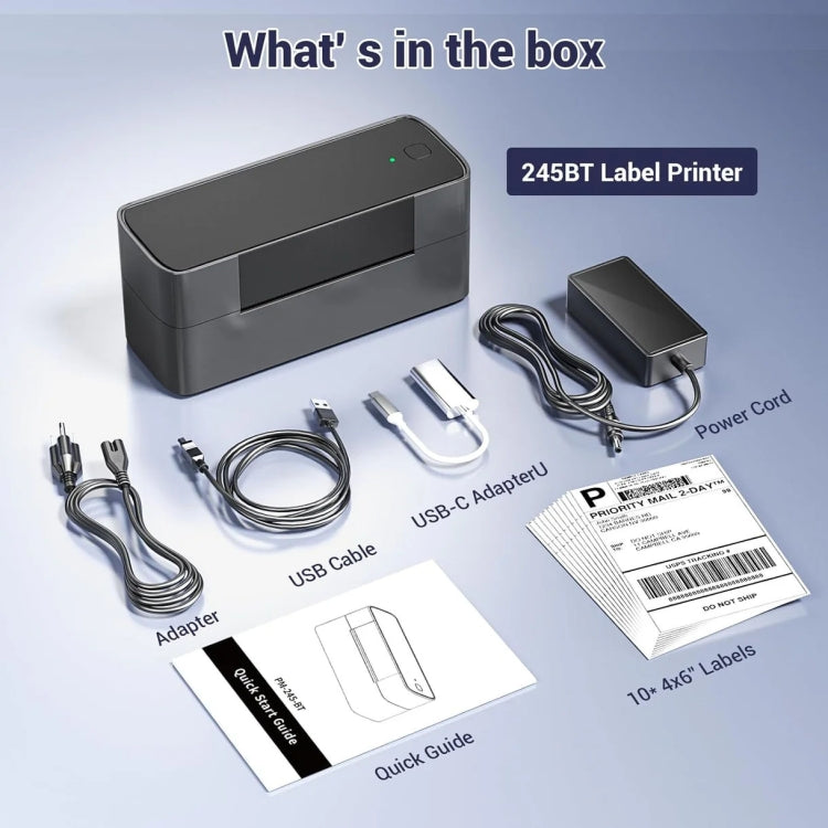 Phomemo PM245-BT Bluetooth Shipping Label Printer Support Labels Width  1- 4.6 Inch(UK Plug)