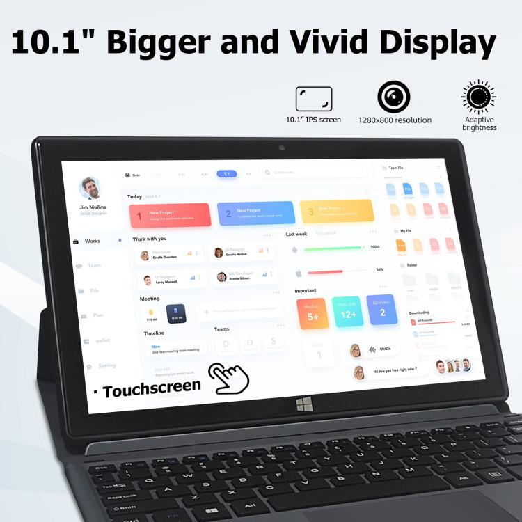 Windows 10, Intel Celeron J3455 Quad Core, Support TF Card & HDMI & Bluetooth & Dual WiFi, with Keyboard, N4000 4-Core 8GB+128GB with Keyboard