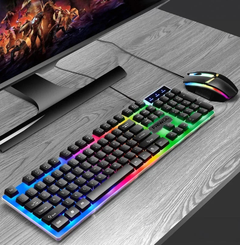 RGB Gaming Keyboard and Mouse Set USB LED for PC Laptop Console Computer