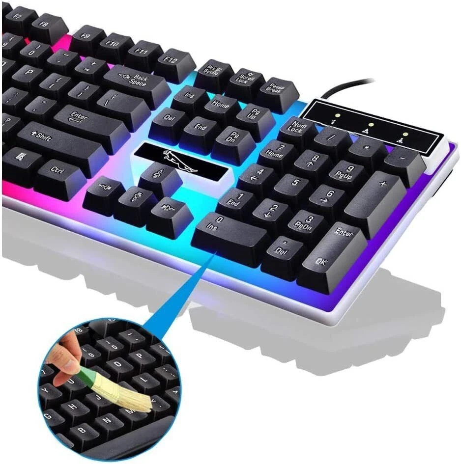 RGB Gaming Keyboard and Mouse Set USB LED for PC Laptop Console Computer