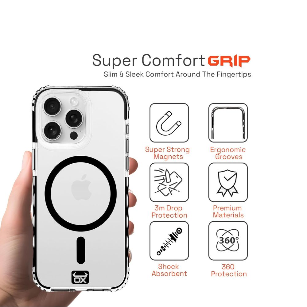 iPhone 15 Pro Ox Grip Case Bear Black