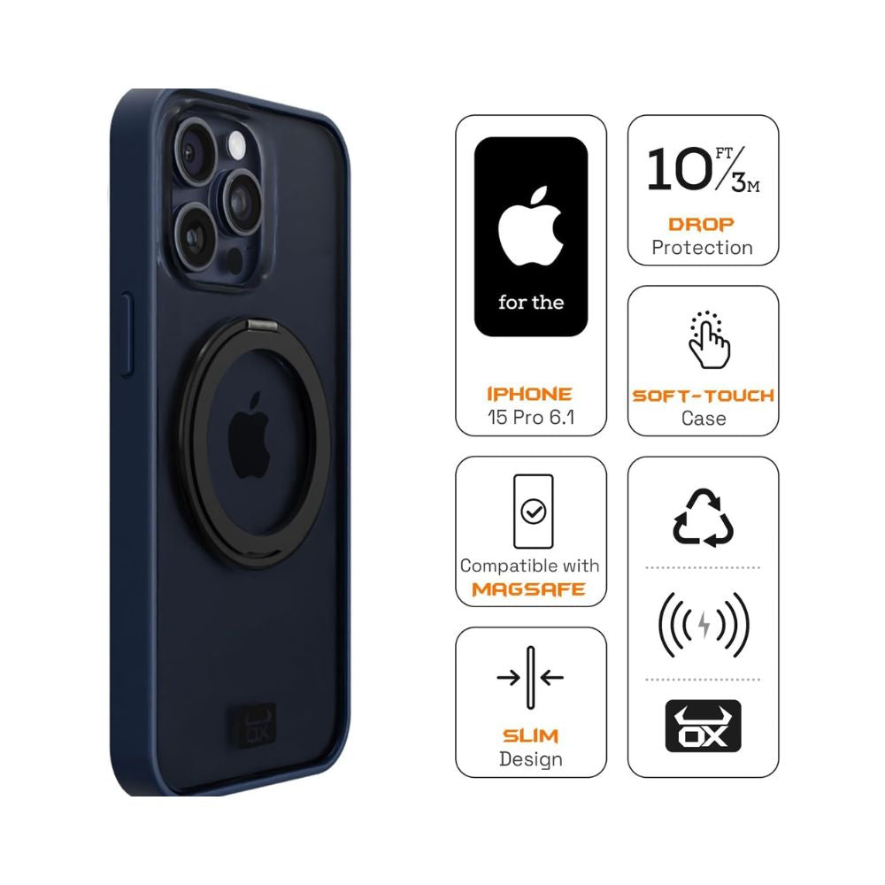 iPhone 15 Pro Ox Ring Case Butterfly Blue