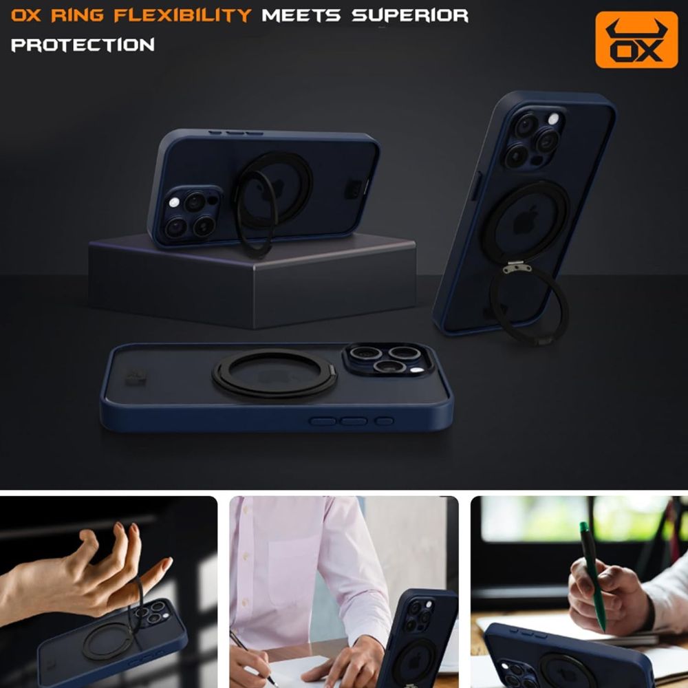 iPhone 15 Pro Ox Ring Case Butterfly Blue