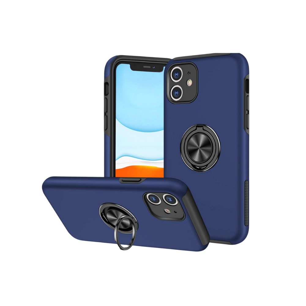 iPhone 11 Ring Holder Case Blue Kickstand