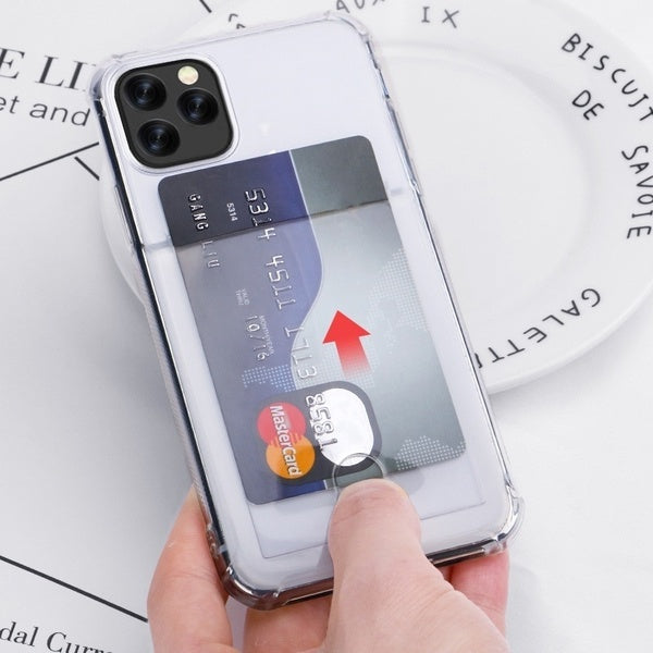 Soft TPU Clear Case With Card Slot - For iPhone 14