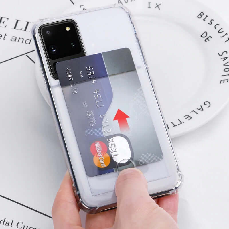 Soft TPU Clear Case With Card Slot - For Samsung S21