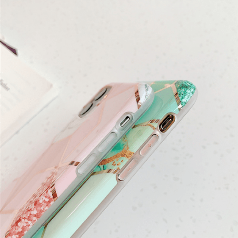Marble Effect Soft TPU Coral Case - For iPhone 12 Pro Max
