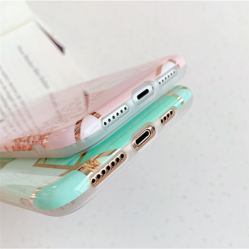 Marble Effect Soft TPU Coral Case - For iPhone 12 Pro Max