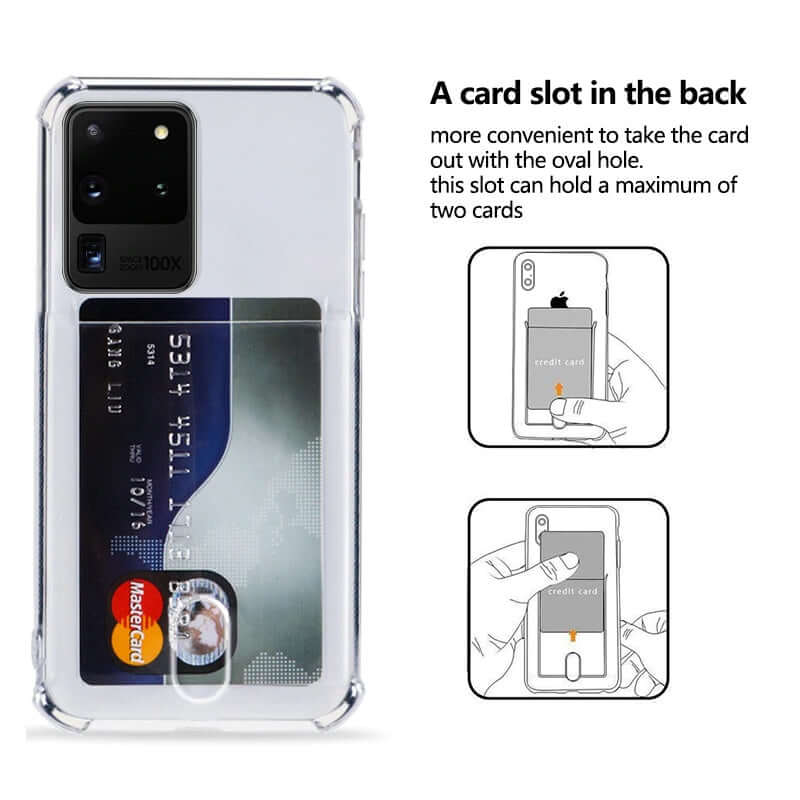 Soft TPU Clear Case With Card Slot - For Samsung S21